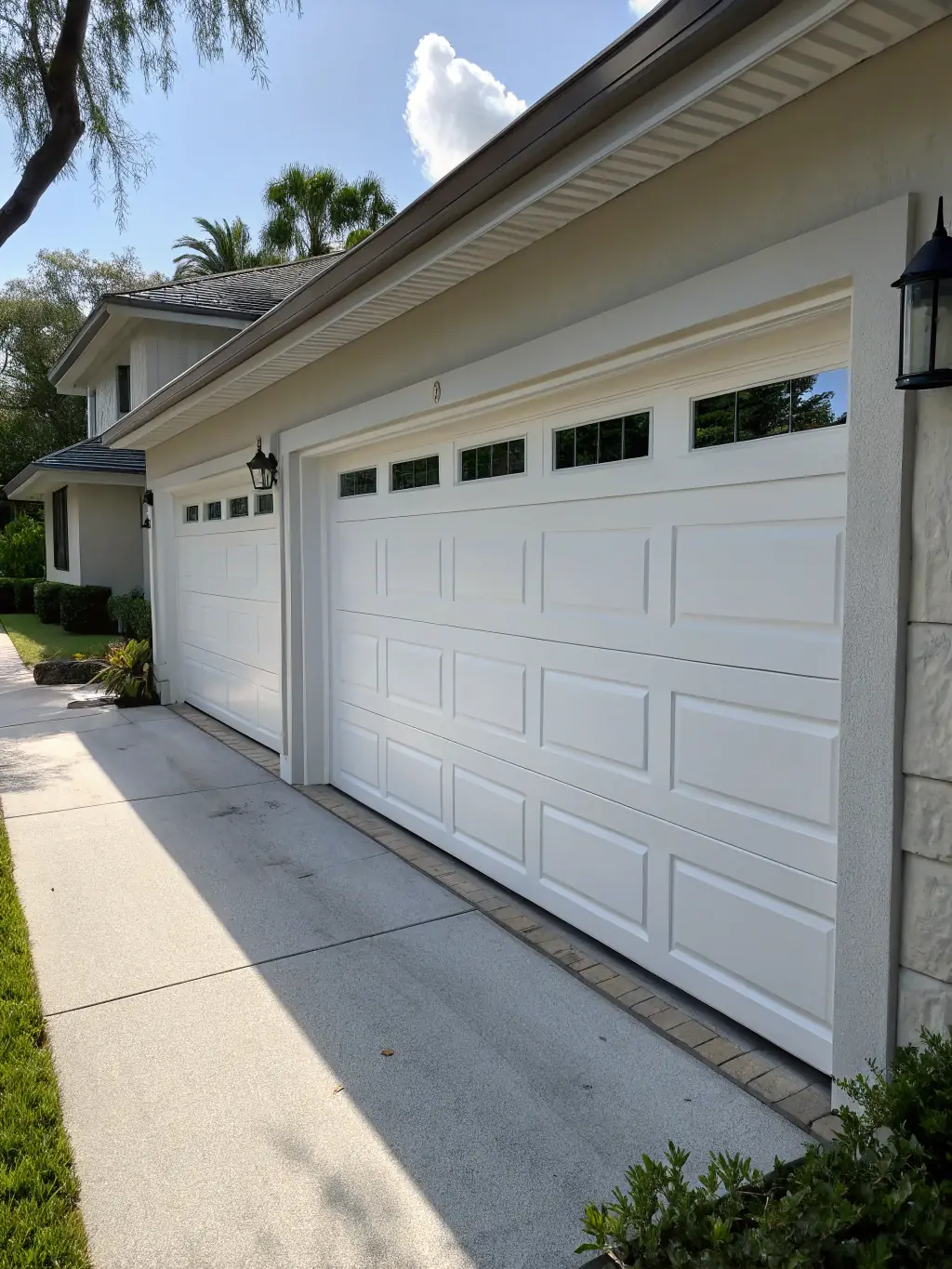 A photo of a well-maintained garage door after a maintenance service by Central Garage Doors, emphasizing the importance of regular upkeep.